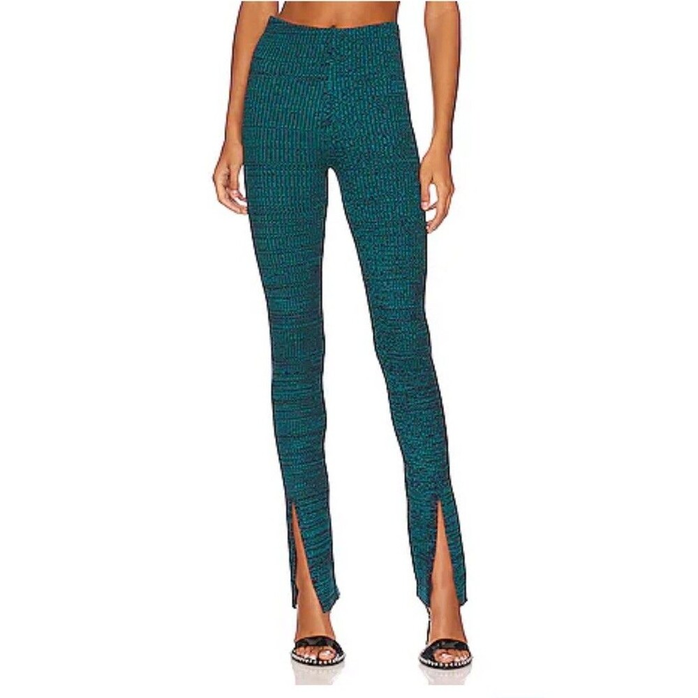 Revolve Amanda Uprichard Malta Pants Small Green Womens Split Cuffs Pull On
